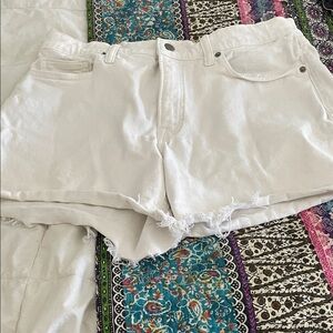 Lucky Brand White Frayed Jean Shorts